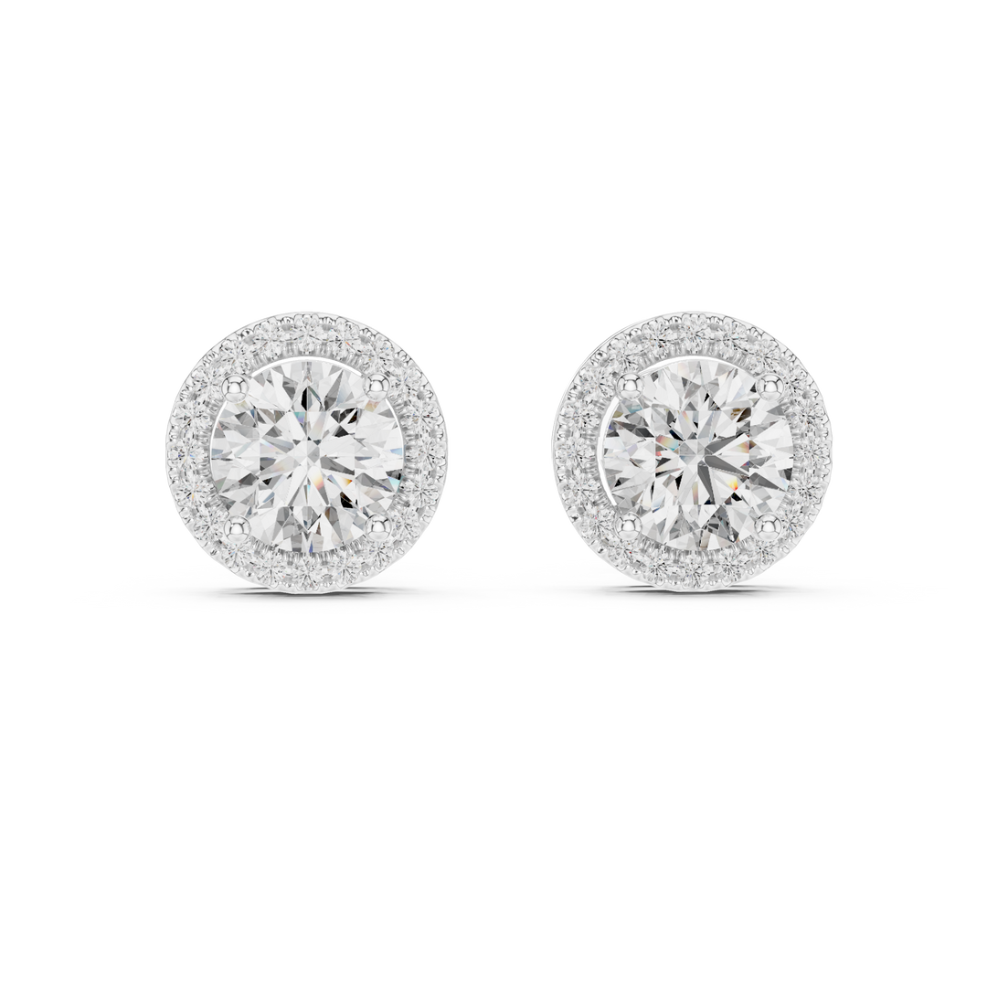Radiant Halo Solitaire Studs