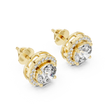 Load image into Gallery viewer, Radiant Halo Solitaire Studs

