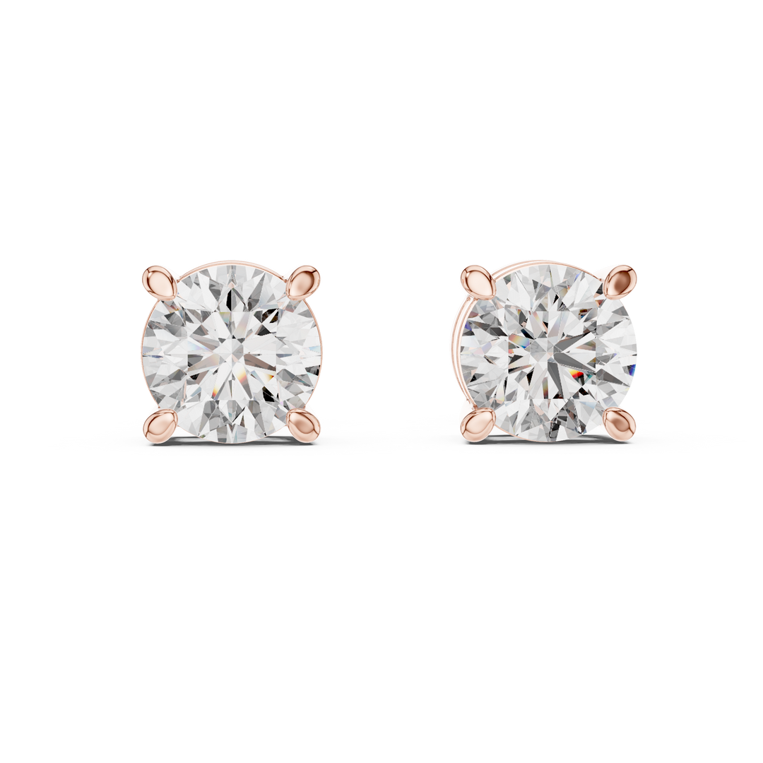 Elegant Basket Solitaire Studs