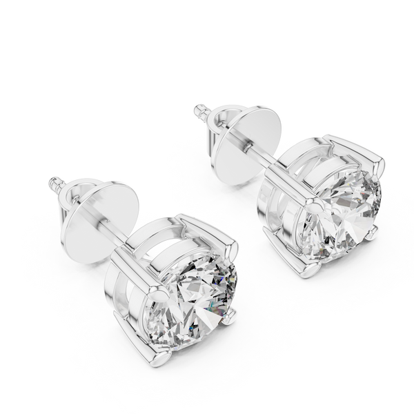 Elegant Basket Solitaire Studs