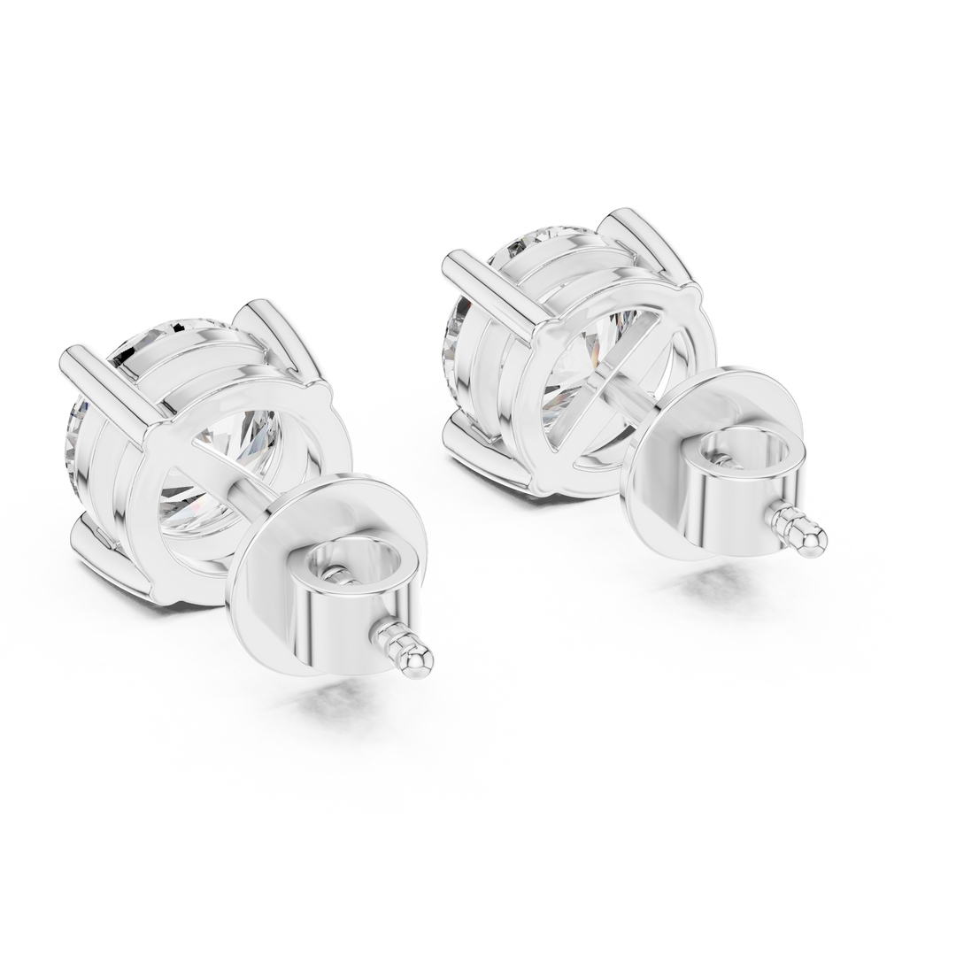 Elegant Basket Solitaire Studs