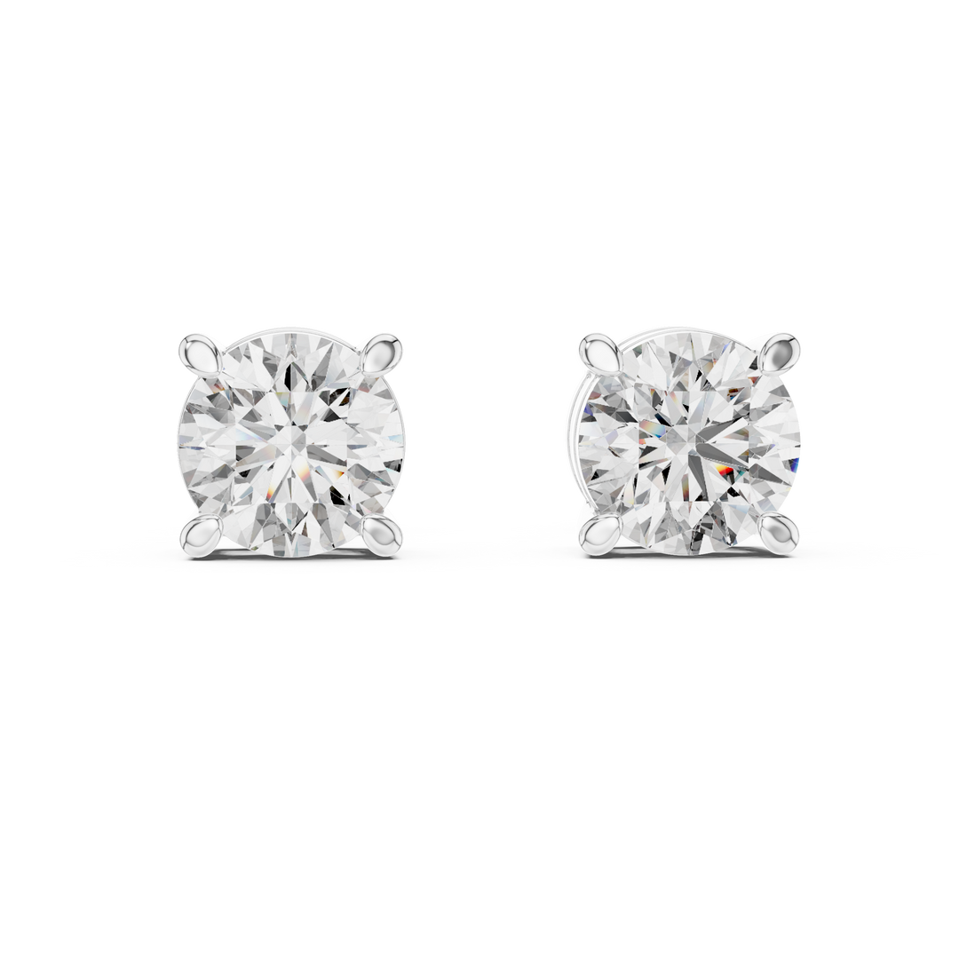 Elegant Basket Solitaire Studs