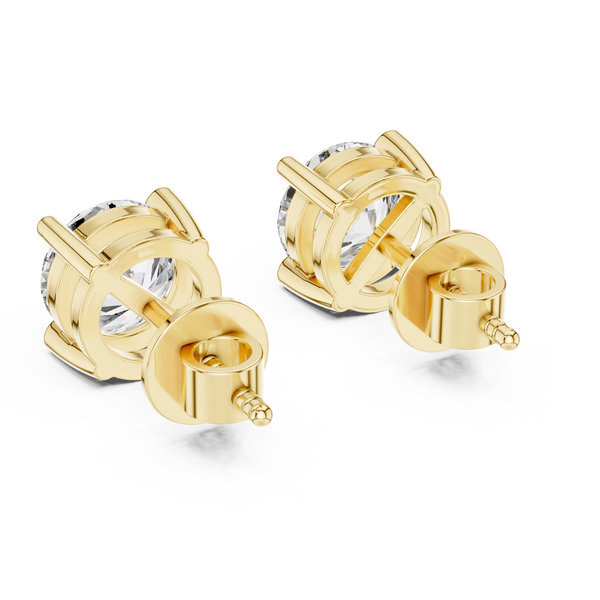 Elegant Basket Solitaire Studs