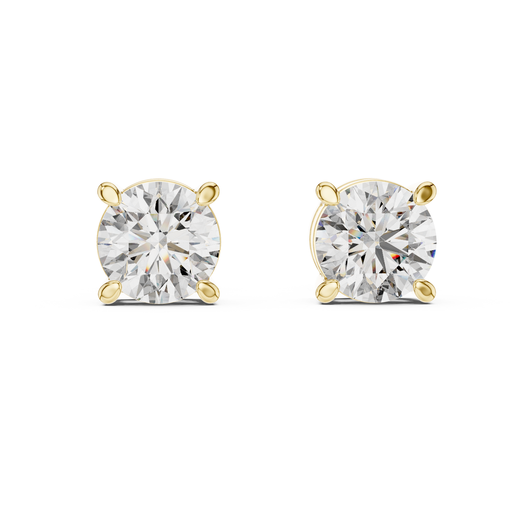 Elegant Basket Solitaire Studs