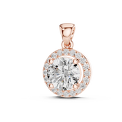 Halo Radiance Round Solitaire Diamond Necklace