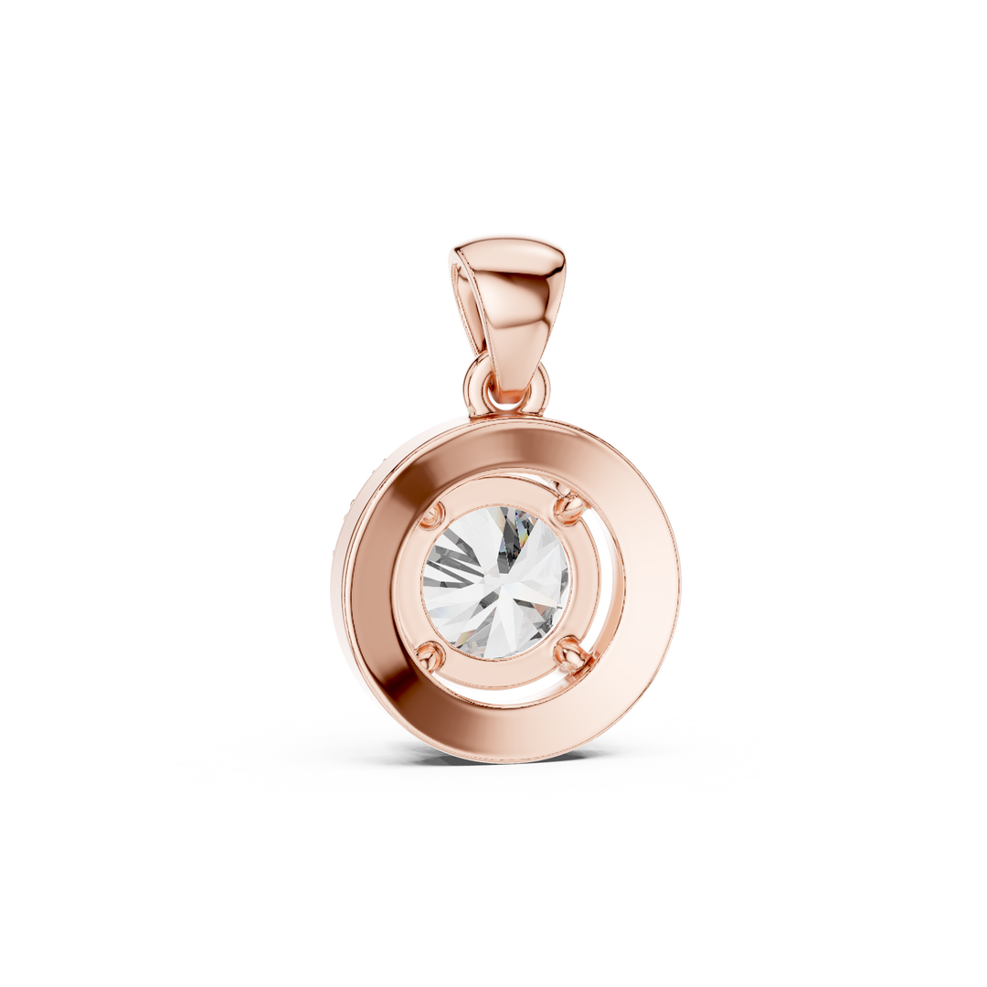 Halo Radiance Round Solitaire Diamond Necklace