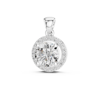 Halo Radiance Round Solitaire Diamond Necklace
