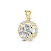 Halo Radiance Round Solitaire Diamond Necklace