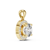 Halo Radiance Round Solitaire Diamond Necklace