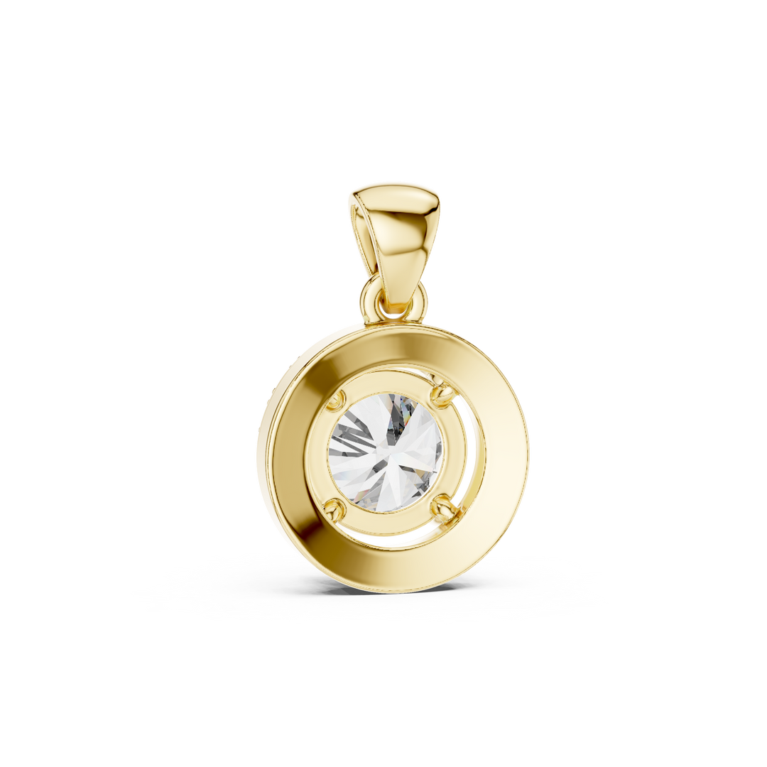 Halo Radiance Round Solitaire Diamond Necklace