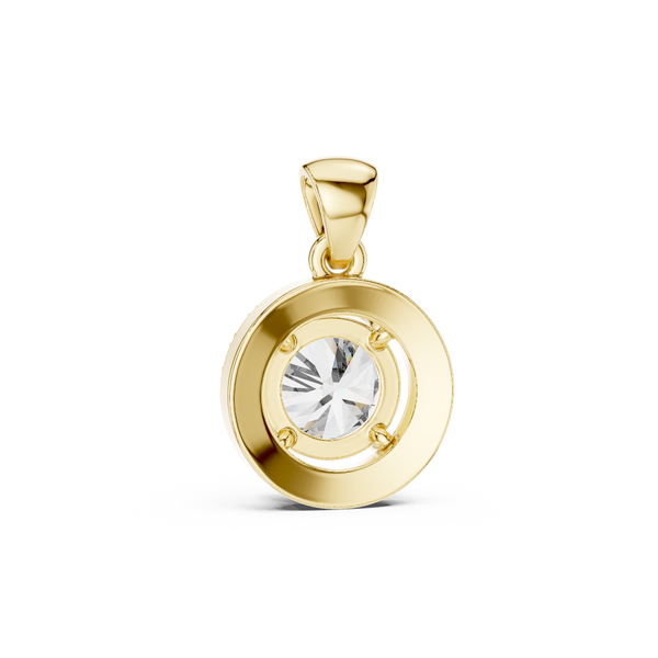 Halo Radiance Round Solitaire Diamond Necklace