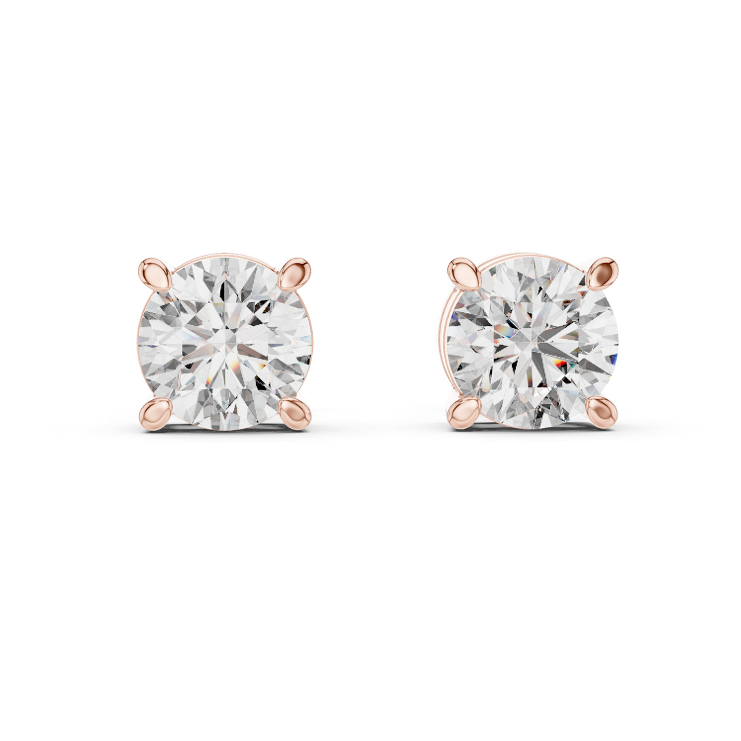 Elegant Basket Solitaire Studs