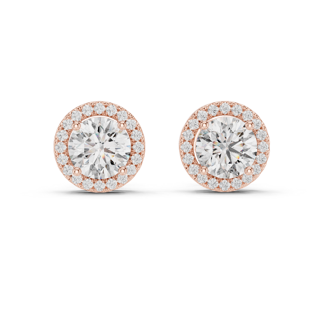 Radiant Halo Solitaire Studs
