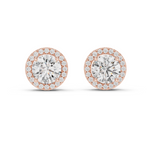 Load image into Gallery viewer, Radiant Halo Solitaire Studs
