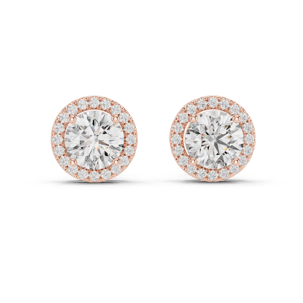 Radiant Halo Solitaire Studs