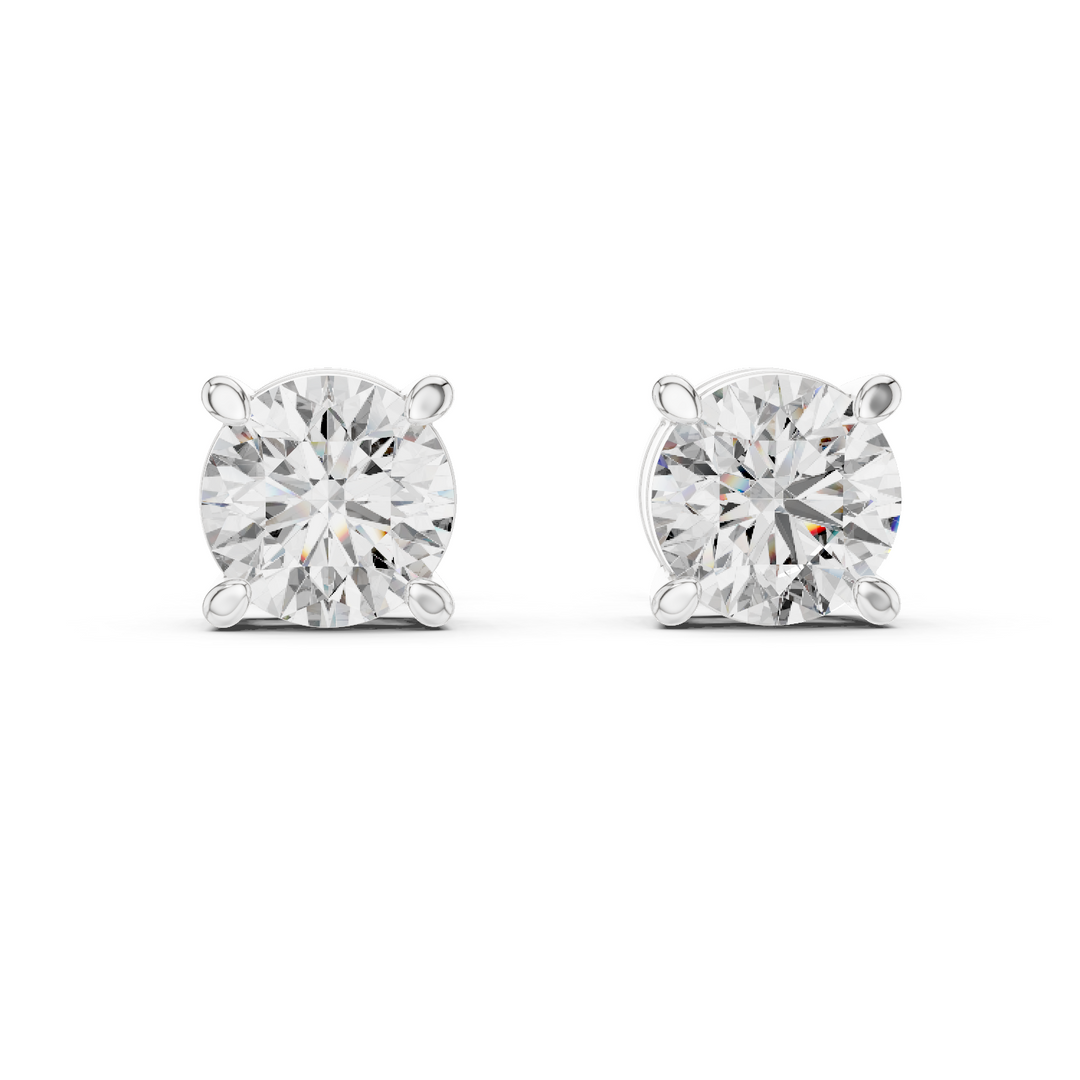 Elegant Basket Solitaire Studs
