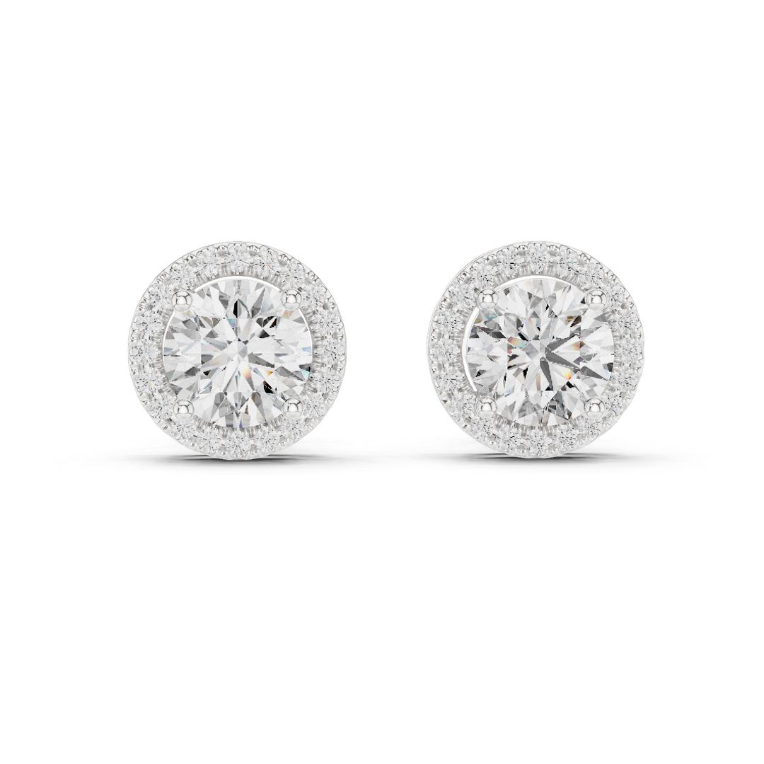 Radiant Halo Solitaire Studs