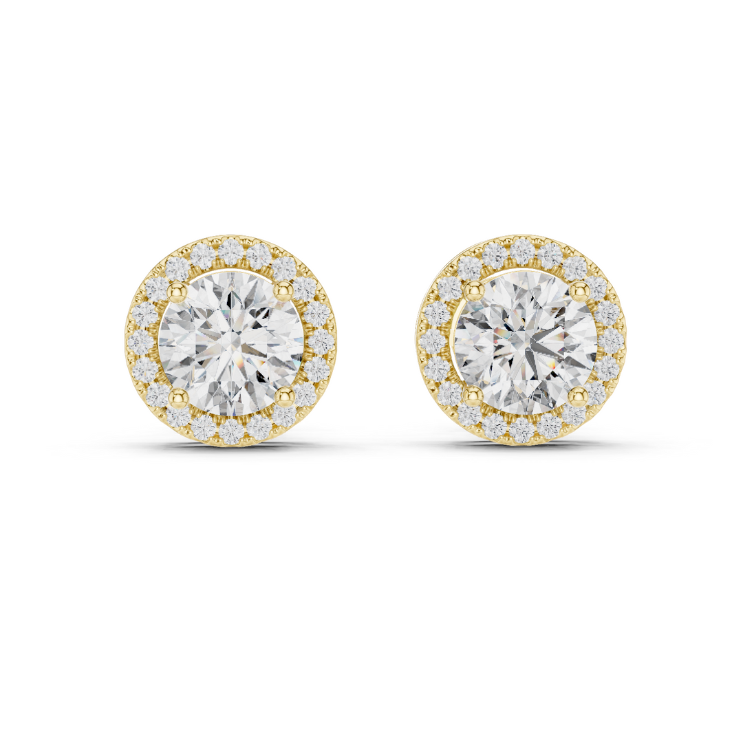 Radiant Halo Solitaire Studs