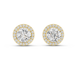 Load image into Gallery viewer, Radiant Halo Solitaire Studs
