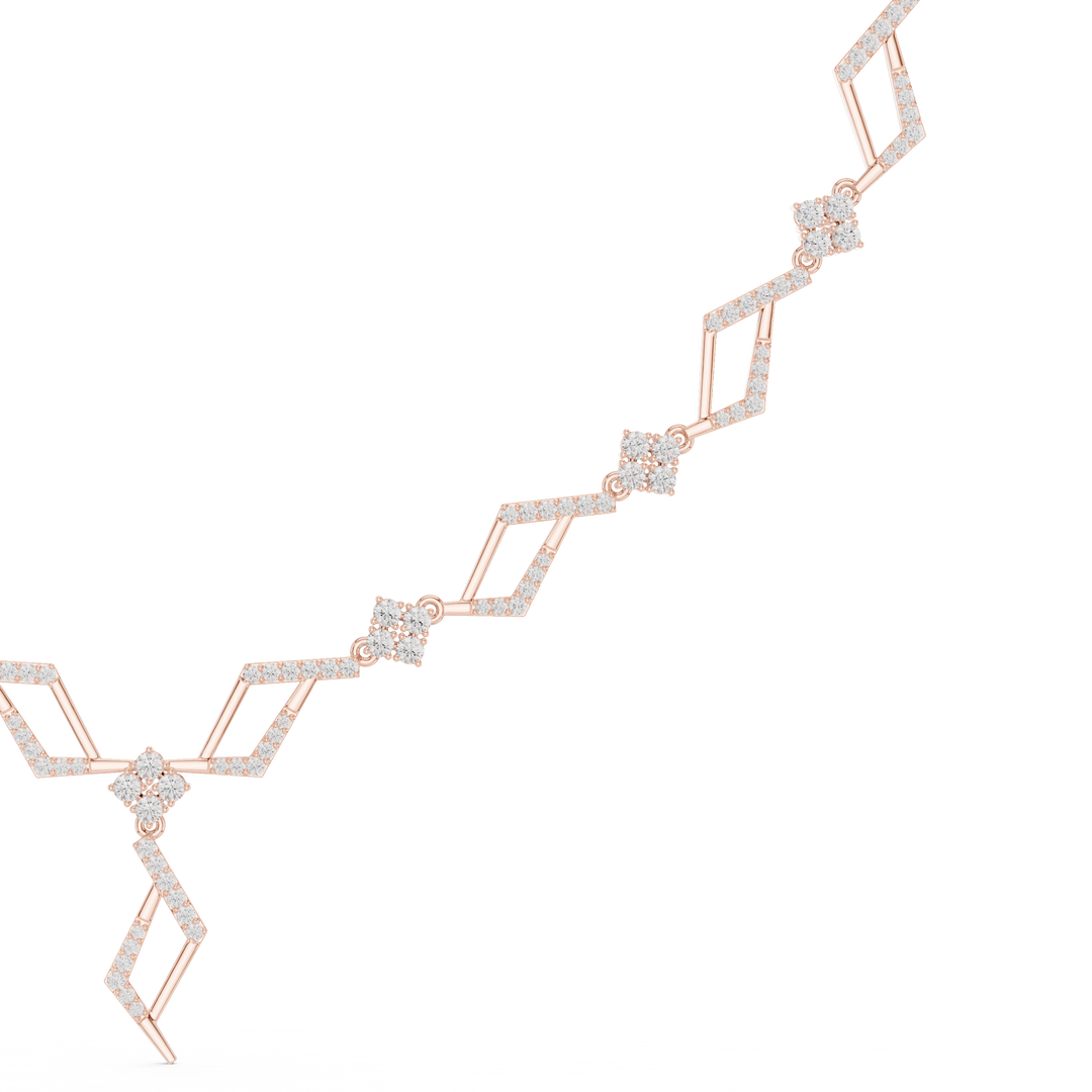 Geometric Chain Station Necklace — 2.95ct