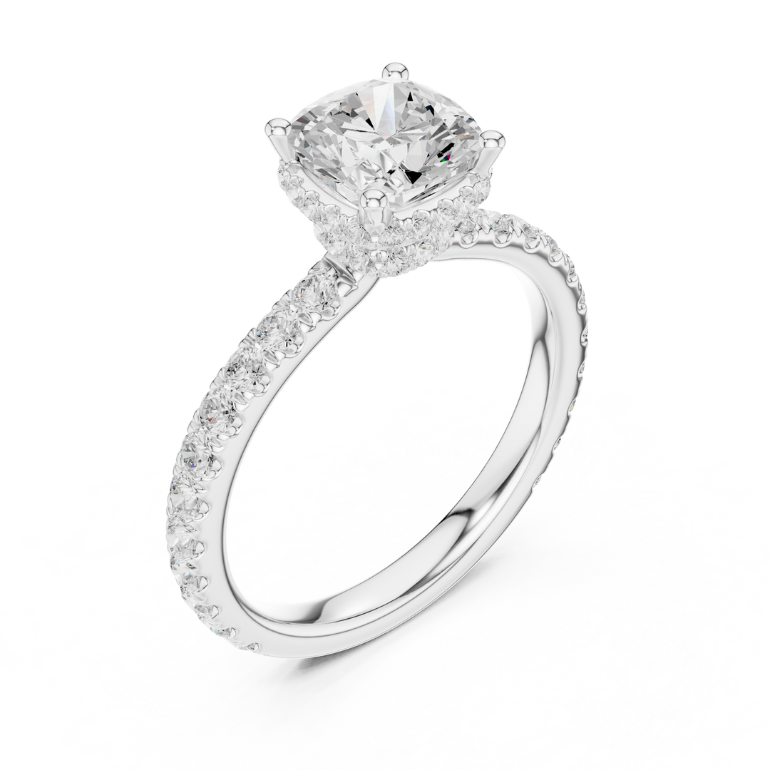 Celeste 1.50ct Cushion Diamond Halo Engagement Ring