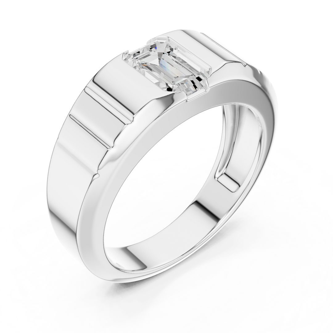 Angular Channel Mens Ring — 0.95ct