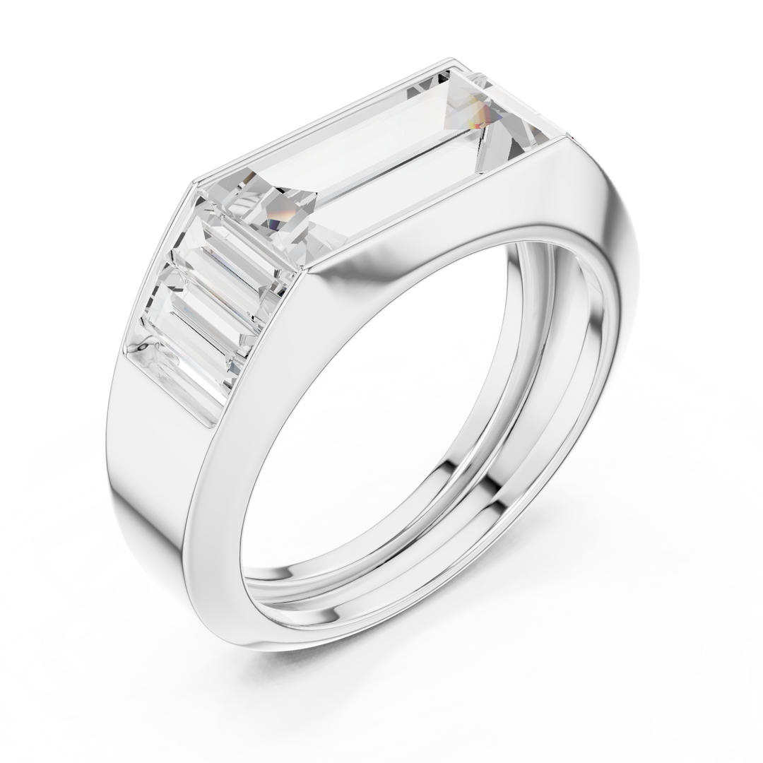 Multi Baguette Mens Ring — 3.42ct