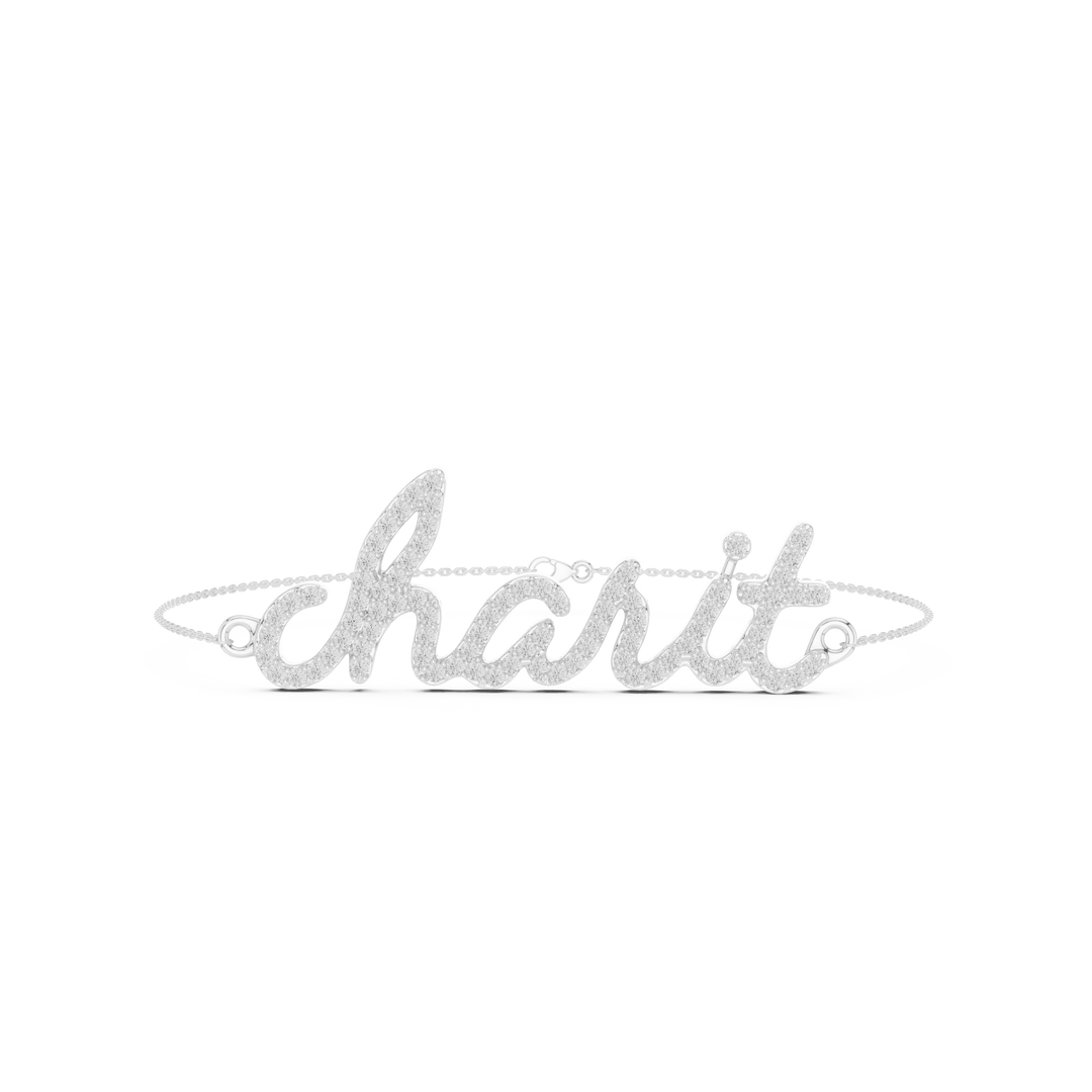 Script Nameplate Men's Bracelet — 0.85ct