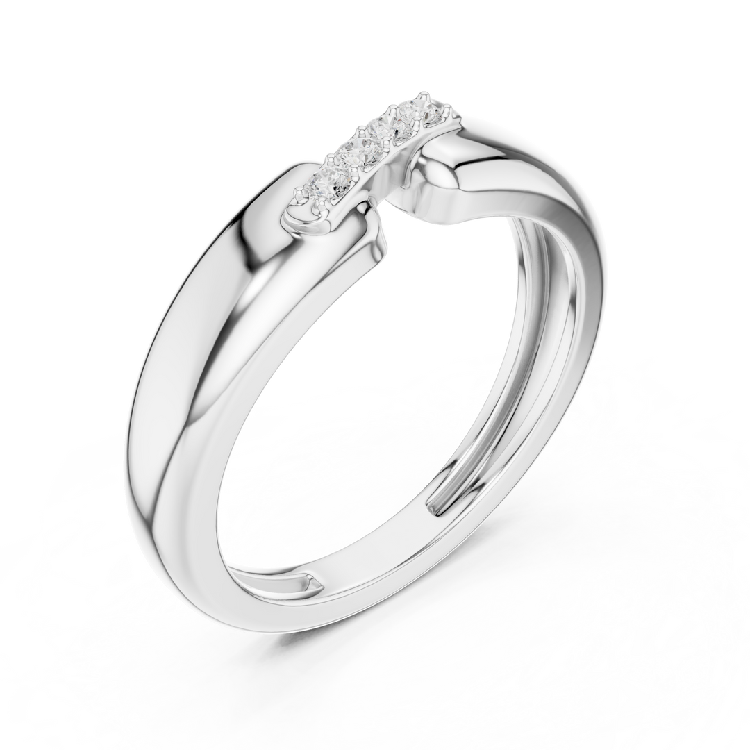 Diagonal Four Mens Ring — 0.07ct