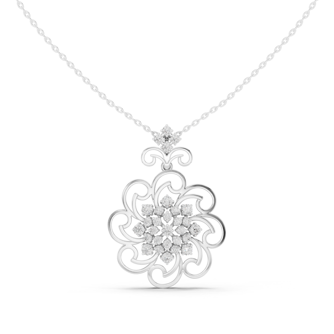 Ornate Scroll Pendant — 1.03ct
