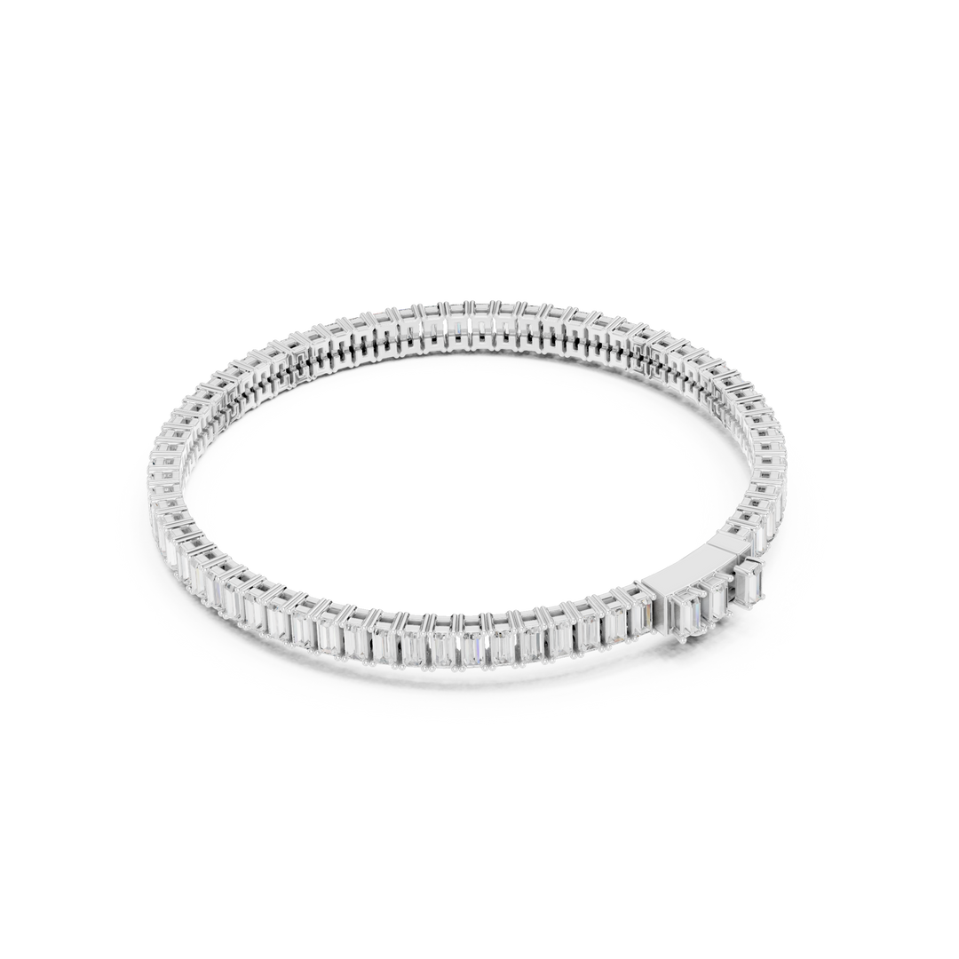 Full Baguette Link Men's Bracelet — 3.46ct