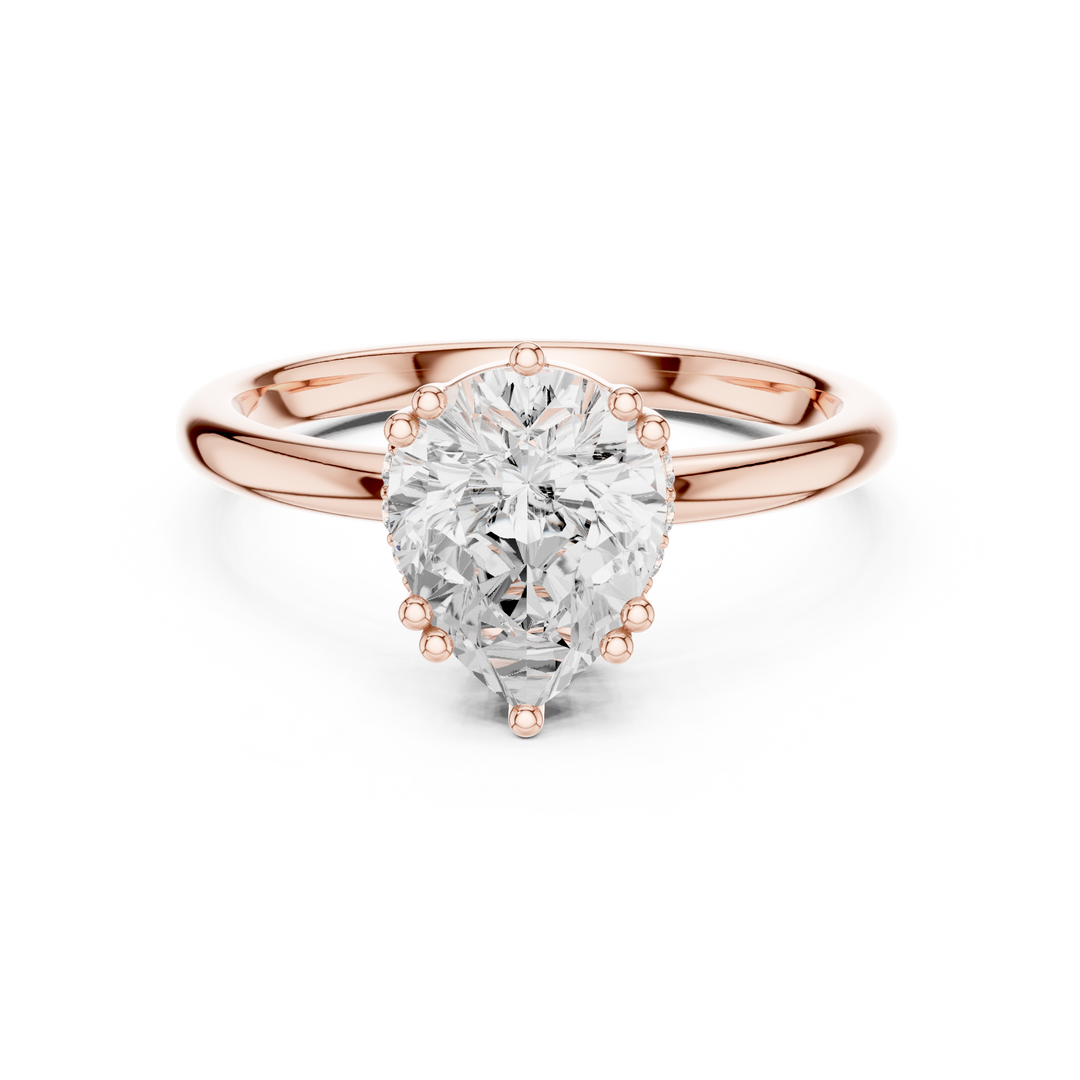 Petal Pear Shape Diamond Accent Ring