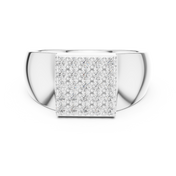 Rectangular Pavé Signet Mens Ring — 0.45ct