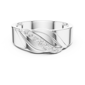 Graduated Diagonal Mens Ring — 0.14ct