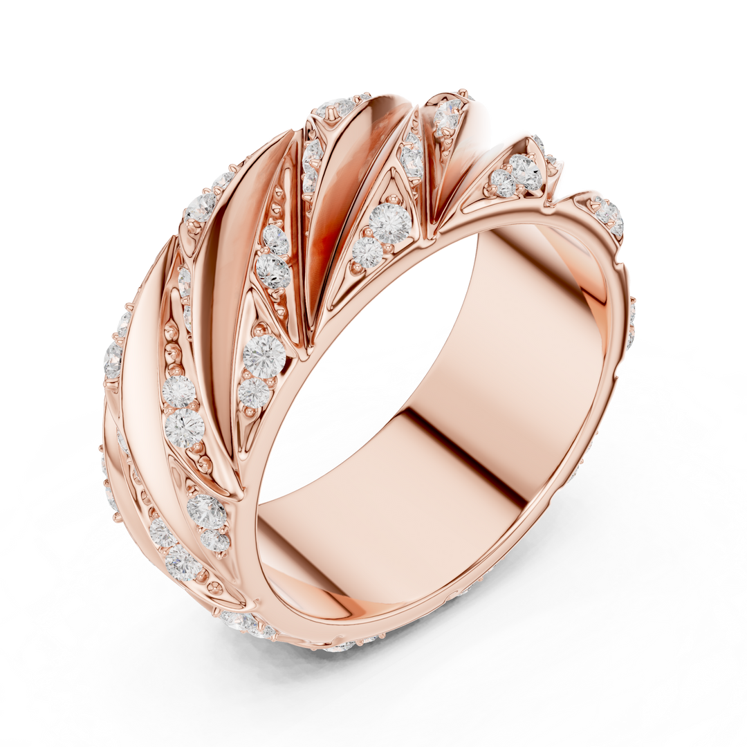 Twisted Rope Mens Ring — 0.63ct