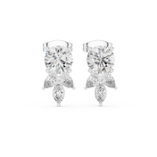 Peony Diamond Halo Stud Earrings