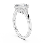 Load image into Gallery viewer, Dualité 1.50ct Radiant Diamond Ring with Emerald Accents
