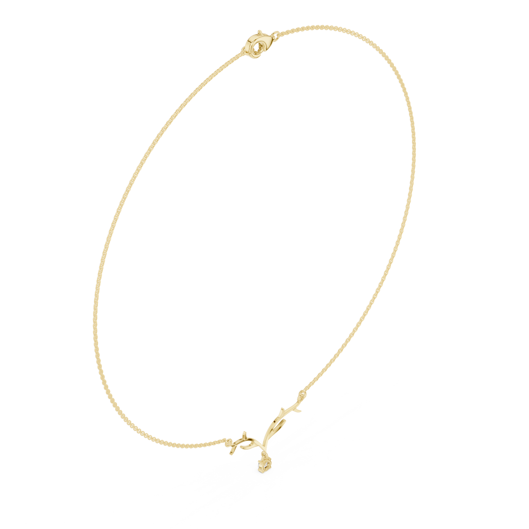 Sculptural Branch Pendant Necklace — 0.24ct