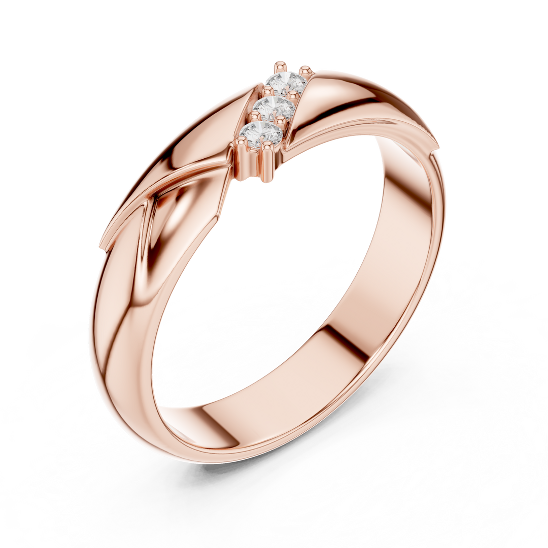 Graduated Trio Mens Ring — 0.08ct