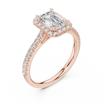 Load image into Gallery viewer, Solitaire Emerald Cut Diamond Accent Ring
