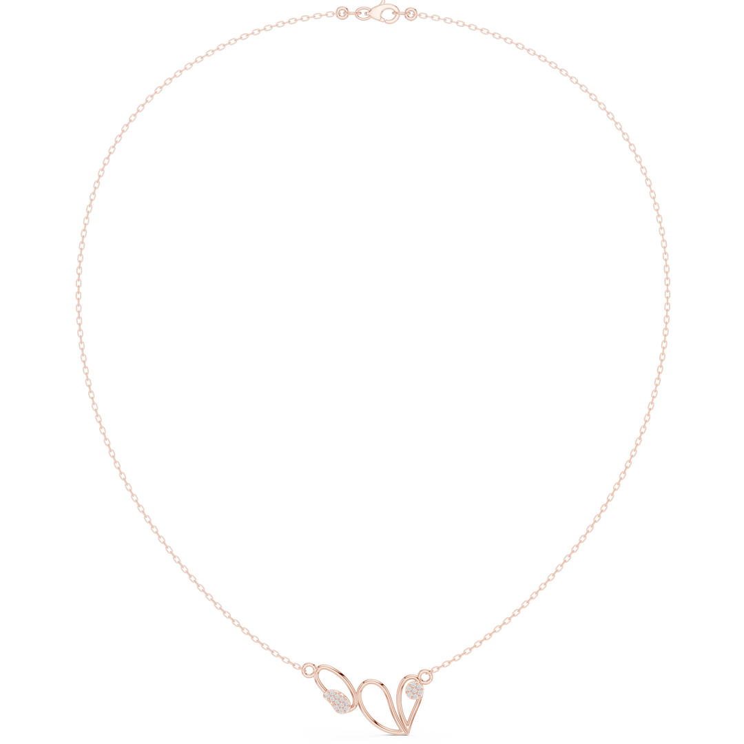 Open Heart Wirework Necklace — 0.09ct