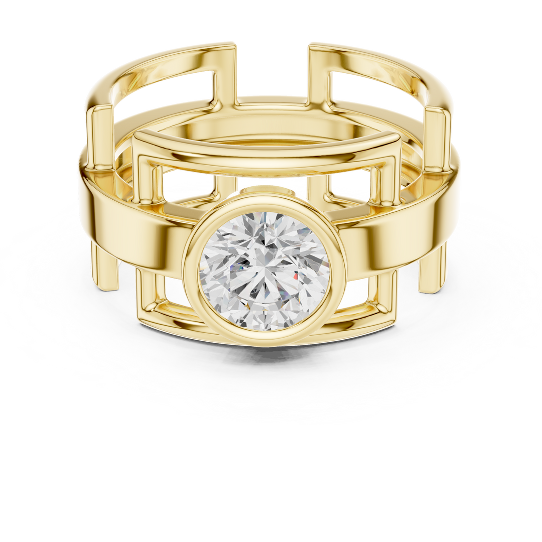 Crown Edge Mens Ring — 1.00ct