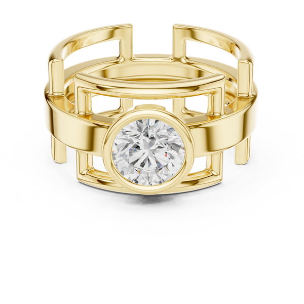 Crown Edge Mens Ring — 1.00ct