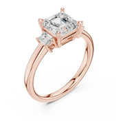 Versailles Asscher Three-Stone Diamond Ring