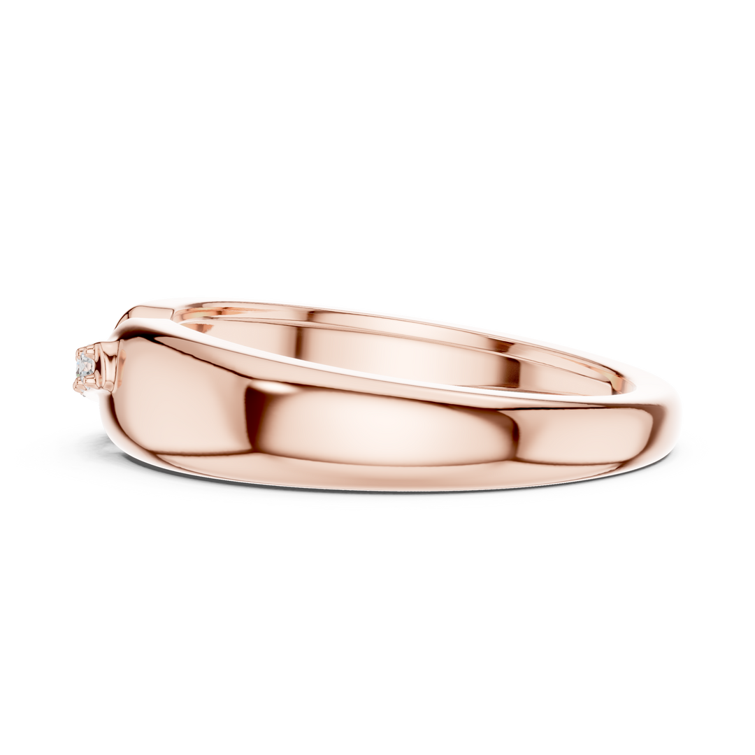 Diagonal Four Mens Ring — 0.07ct