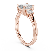 Versailles Asscher Three-Stone Diamond Ring