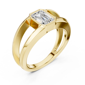Emerald Bezel Mens Ring — 1.00ct