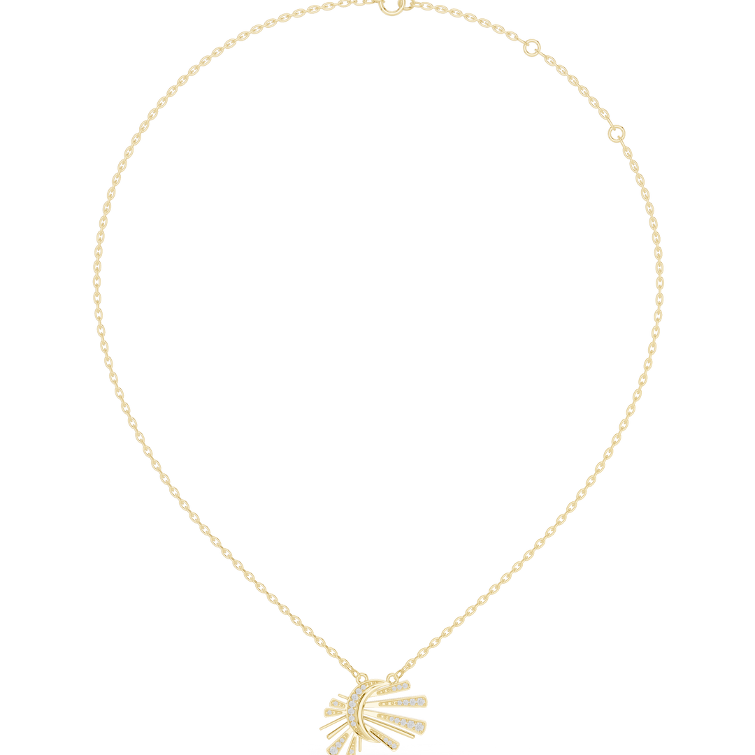 Starburst Sunray Pendant Necklace — 0.30ct