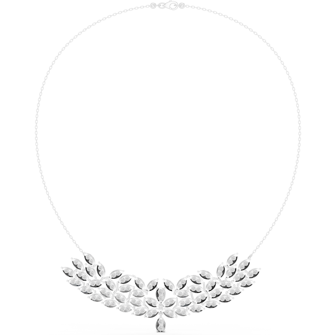 Peacock Fan Choker Necklace — 4.24ct