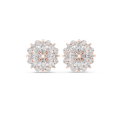 Dahlia Diamond Halo Stud Earrings